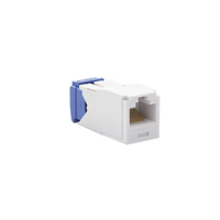 Conector Jack RJ45 Estilo TG, Mini-Com, Categoría 6A, de 8 Posiciones y 8 Cables, Color Blanco