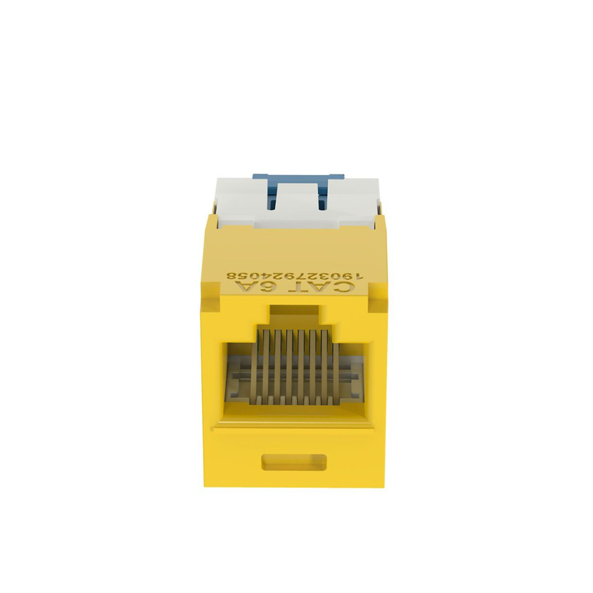 Conector Jack RJ45 Estilo TG, Mini-Com, Categoría 6A, de 8 Posiciones y 8 Cables, Color Amarillo
