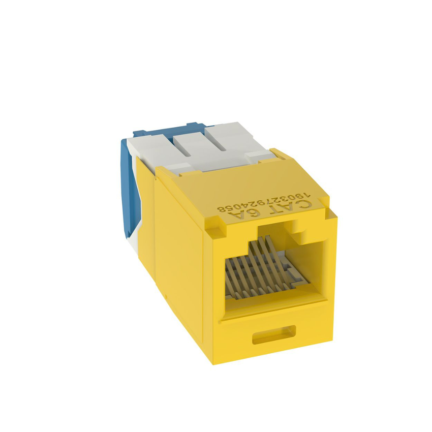 Conector Jack RJ45 Estilo TG, Mini-Com, Categoría 6A, de 8 Posiciones y 8 Cables, Color Amarillo