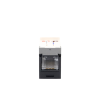 Conector Jack RJ45 Estilo TG con Ventana, Mini-Com, Categor�a 6, de 8 Posiciones y 8 Cables, Color Negro