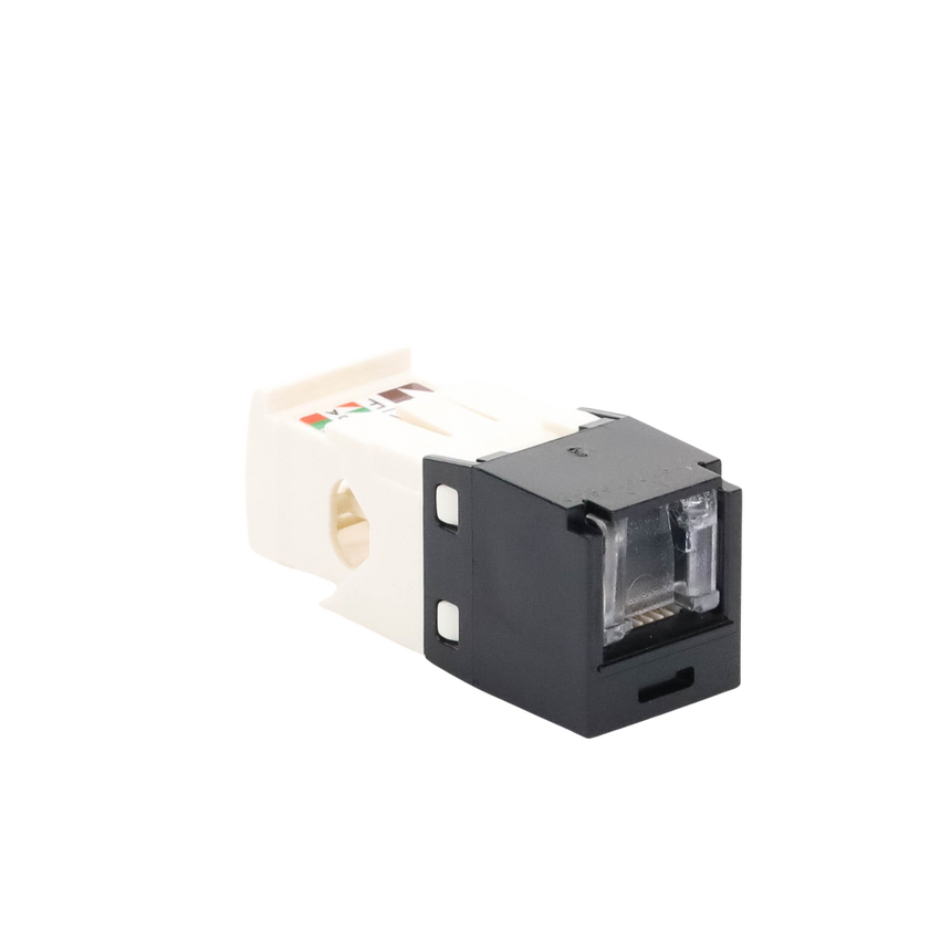 Conector Jack RJ45 Estilo TG con Ventana, Mini-Com, Categor�a 6, de 8 Posiciones y 8 Cables, Color Negro