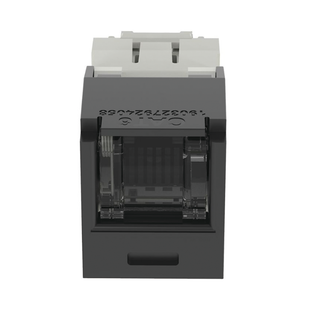 Conector Jack RJ45 Estilo TG con Ventana, Mini-Com, Categor�a 6, de 8 Posiciones y 8 Cables, Color Negro