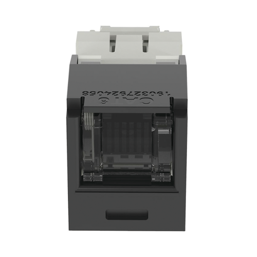Conector Jack RJ45 Estilo TG con Ventana, Mini-Com, Categoría 6, de 8 Posiciones y 8 Cables, Color Negro