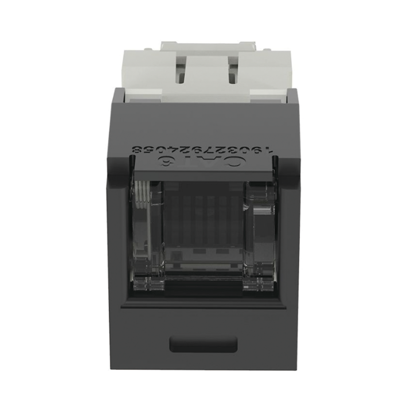 Conector Jack RJ45 Estilo TG con Ventana, Mini-Com, Categor�a 6, de 8 Posiciones y 8 Cables, Color Negro