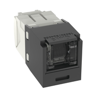 Conector Jack RJ45 Estilo TG con Ventana, Mini-Com, Categor�a 6, de 8 Posiciones y 8 Cables, Color Negro