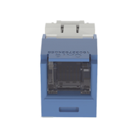Conector Jack RJ45 Estilo TG con Ventana, Mini-Com, Categoría 6, de 8 Posiciones y 8 Cables, Color Azul