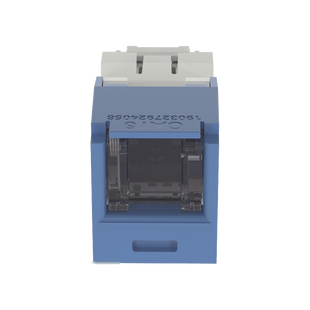 Conector Jack RJ45 Estilo TG con Ventana, Mini-Com, Categoría 6, de 8 Posiciones y 8 Cables, Color Azul