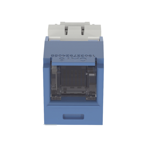 Conector Jack RJ45 Estilo TG con Ventana, Mini-Com, Categoría 6, de 8 Posiciones y 8 Cables, Color Azul