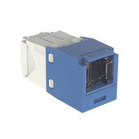 Conector Jack RJ45 Estilo TG con Ventana, Mini-Com, Categoría 6, de 8 Posiciones y 8 Cables, Color Azul