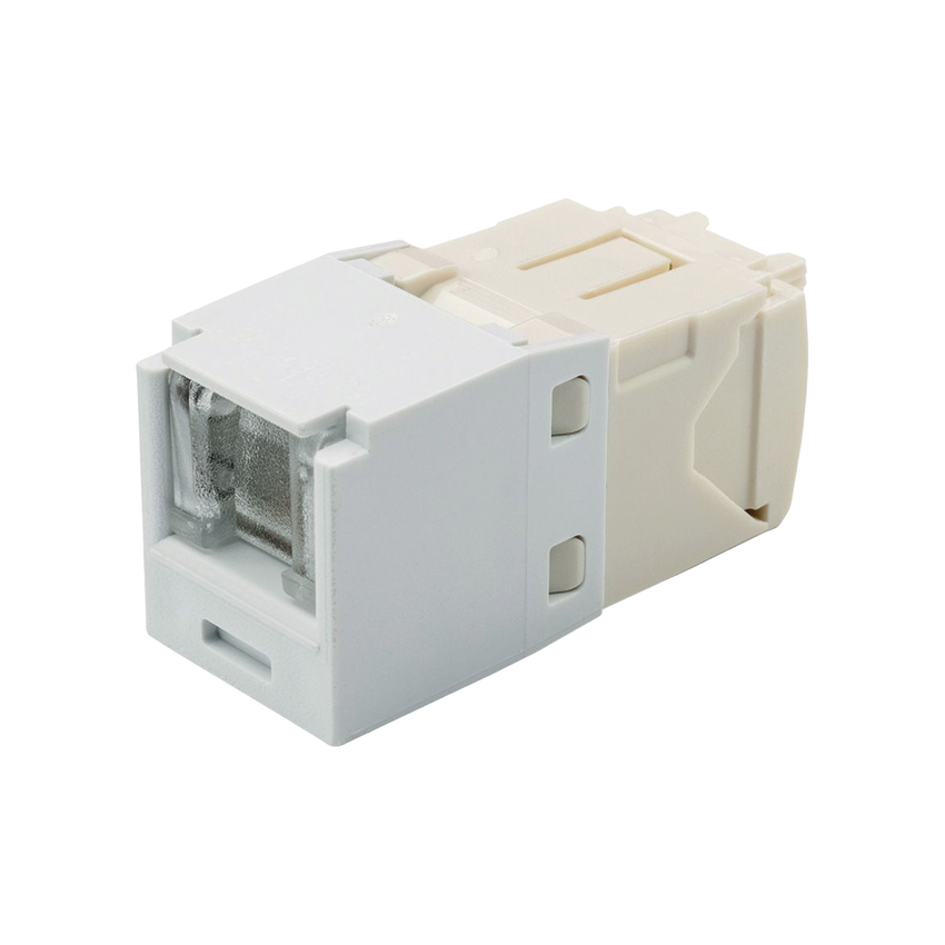 Conector Jack RJ45 Estilo TG con Ventana, Mini-Com, Categoría 6, de 8 posiciones y 8 cables, Color Blanco