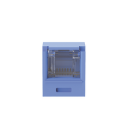 Conector Jack RJ45 Estilo TG con Ventana, Mini-Com, Categoría 6A, de 8 Posiciones y 8 Cables, Color Azul