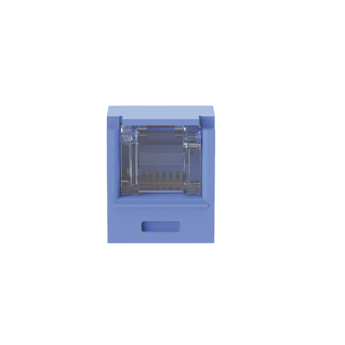 Conector Jack RJ45 Estilo TG con Ventana, Mini-Com, Categoría 6A, de 8 Posiciones y 8 Cables, Color Azul