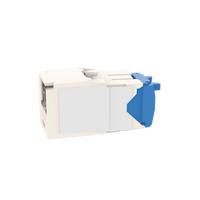 Conector Jack RJ45 Estilo TG con Ventana, Mini-Com, Categoría 6A, de 8 Posiciones y 8 Cables, Color Blanco