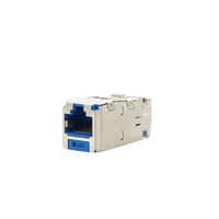 Conector Jack RJ45 Blindado, Estilo TG, Mini-Com, Categoría 6A, de 8 Posiciones y 8 Cables, Color Azul