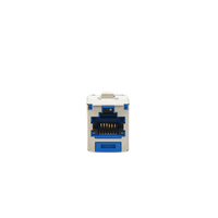Conector Jack RJ45 Blindado, Estilo TG, Mini-Com, Categoría 6A, de 8 Posiciones y 8 Cables, Color Azul