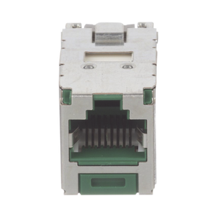 Conector Jack RJ45 Blindado, Estilo TG, Mini-Com, Categoría 6A, de 8 Posiciones y 8 Cables, Color Verde