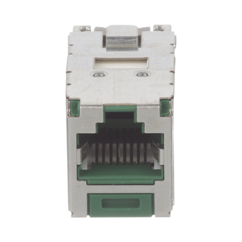 Conector Jack RJ45 Blindado, Estilo TG, Mini-Com, Categoría 6A, de 8 Posiciones y 8 Cables, Color Verde