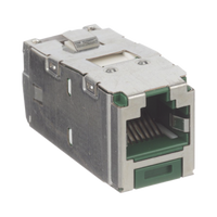 Conector Jack RJ45 Blindado, Estilo TG, Mini-Com, Categoría 6A, de 8 Posiciones y 8 Cables, Color Verde
