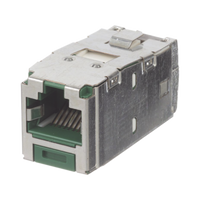 Conector Jack RJ45 Blindado, Estilo TG, Mini-Com, Categoría 6A, de 8 Posiciones y 8 Cables, Color Verde