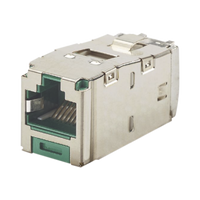 Conector Jack RJ45 Blindado, Estilo TG, Mini-Com, Categoría 6A, de 8 posiciones y 8 cables, Color Verde