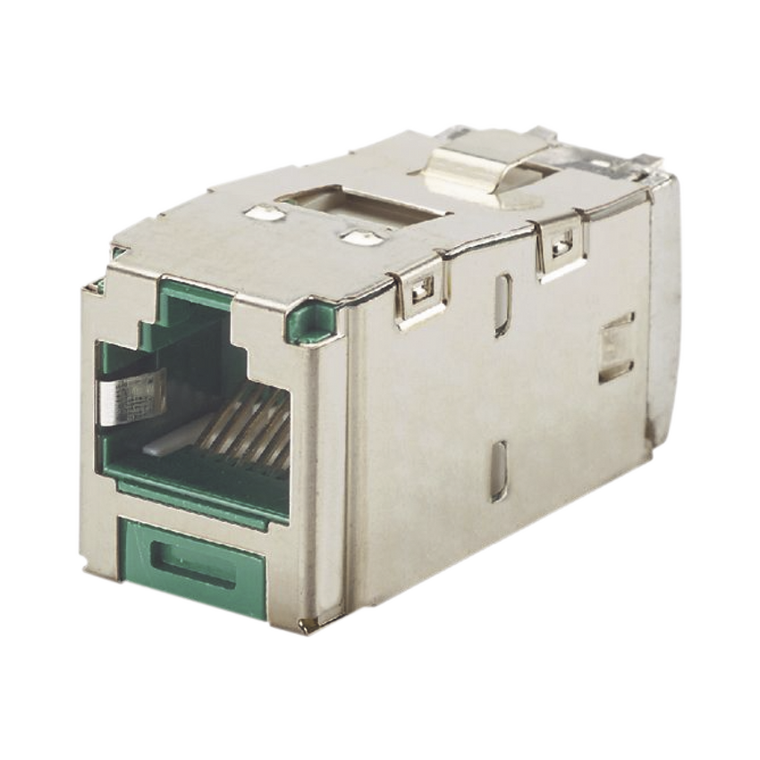 Conector Jack RJ45 Blindado, Estilo TG, Mini-Com, Categoría 6A, de 8 posiciones y 8 cables, Color Verde