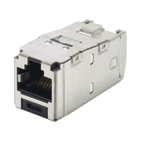 Conector Jack RJ45 Blindado, Estilo TG, Mini-Com, Categoría 6A, de 8 posiciones y 8 cables, Color Negro