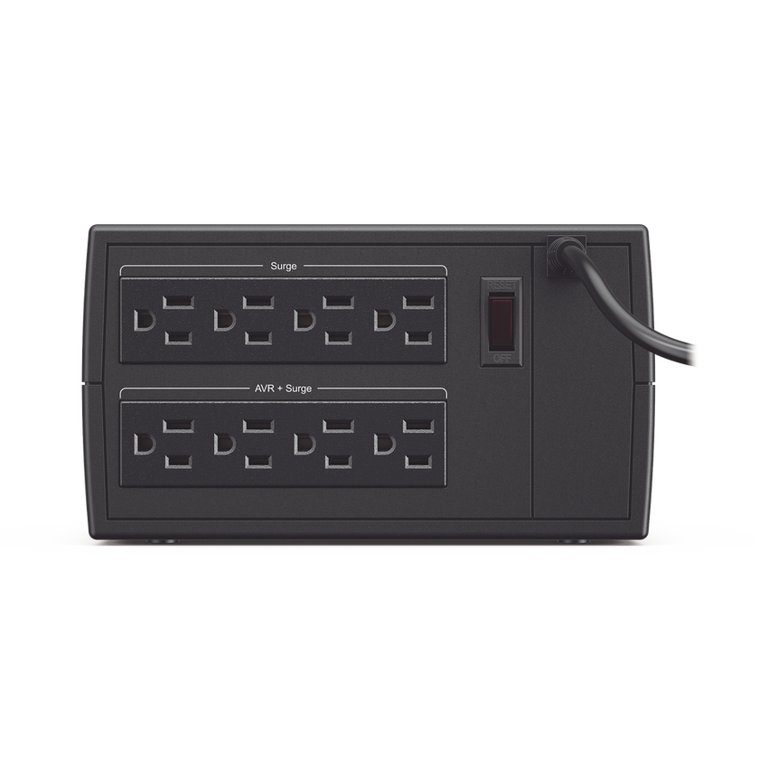 Regulador De Voltaje de 1000VA/500W, Entrada NEMA 5-15P, Con 8 Salidas NEMA 5-15R y Supresión de Picos a 245 Joules