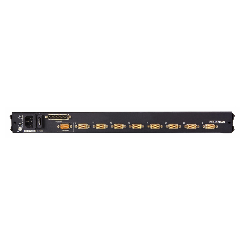 Consola LCD single rail con switch KVM integrado |VGA PS/2-USB de 8 puertos | Conexión Daisy Chain | Módulo LCD 17" TFT-LCD