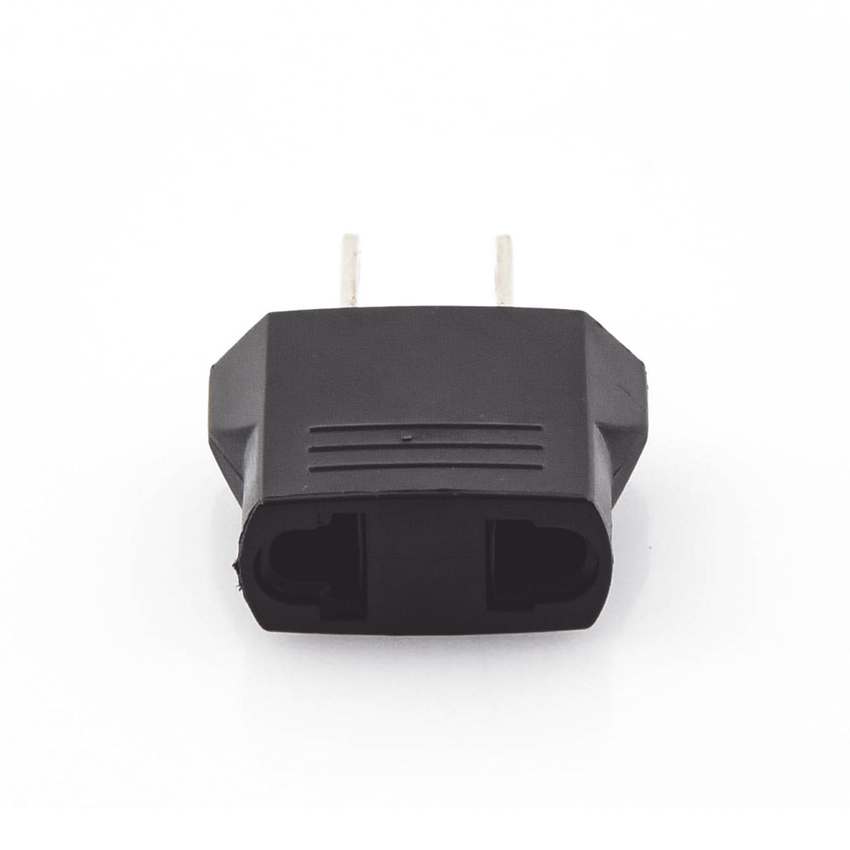 Adaptador de enchufe europea a americano, Calidad PREMIUM @ 6 A ; 110 - 250 Vca