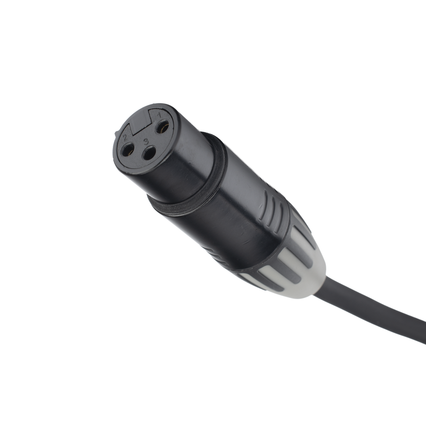 Cable XLR | 3 polos | Conector Hembra-Macho | Serie M | Carcasa Negra | Contactos Dorados | Ideal para Microfonía | Longitud 10m
