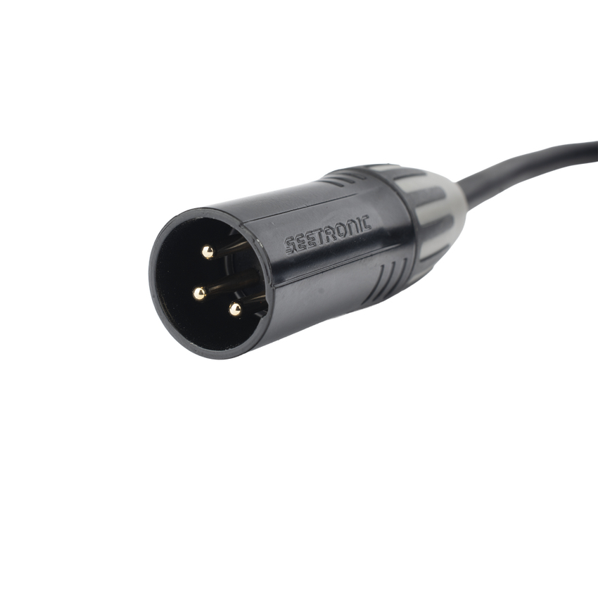 Cable XLR | 3 polos | Conector Hembra-Macho | Serie M | Carcasa Negra | Contactos Dorados | Ideal para Microfonía | Longitud 10m