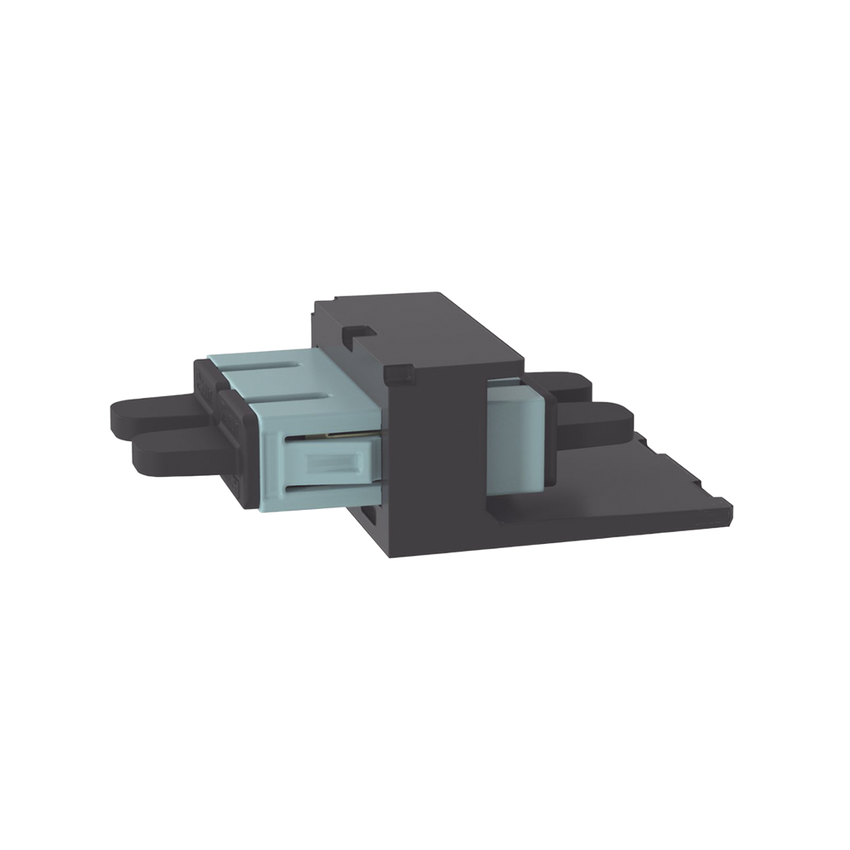 Módulo Acoplador SC Duplex, para Fibra Óptica Multimodo OM3/OM4, Tipo Mini-Com, Color Aqua