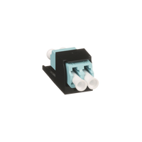 Módulo Acoplador LC Duplex, para Fibra Óptica Multimodo OM3/OM4, Tipo Mini-Com, Color Aqua