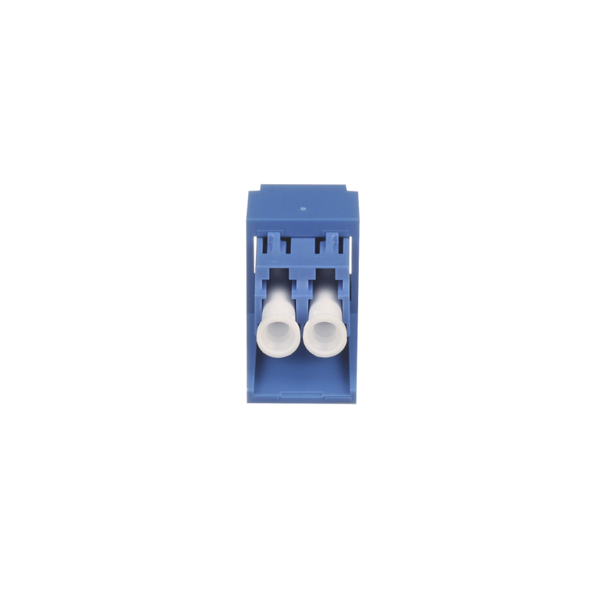 Módulo Acoplador LC Duplex, para Fibra Óptica Monomodo OS1/OS2, Tipo Mini-Com, Color Azul