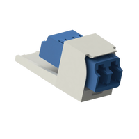 Módulo Acoplador LC Duplex, para Fibra Óptica Monomodo OS1/OS2, Tipo Mini-Com, Color Blanco Mate