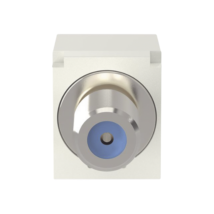 Módulo Acoplador Coaxial Tipo F, Mini-Com, de 75 Ohms, 3.0 GHz, Color Blanco