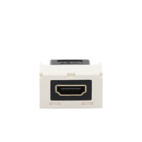 Módulo Acoplador HDMI 2.0, Hembra a Hembra Tipo-A, Categoría 2, Uso en 2 Puertos Mini-Com, Color Blanco Mate