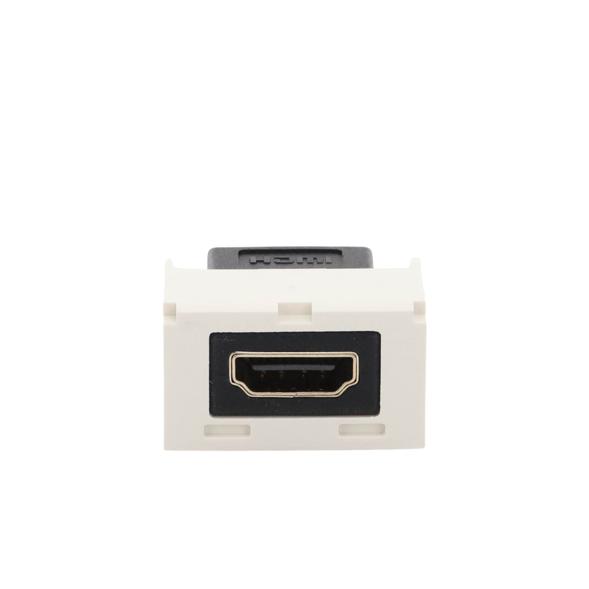 Módulo Acoplador HDMI 2.0, Hembra a Hembra Tipo-A, Categoría 2, Uso en 2 Puertos Mini-Com, Color Blanco Mate
