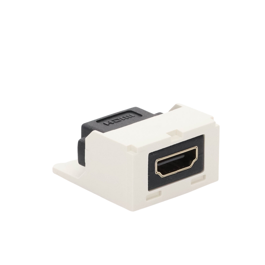 Módulo Acoplador HDMI 2.0, Hembra a Hembra Tipo-A, Categoría 2, Uso en 2 Puertos Mini-Com, Color Blanco Mate