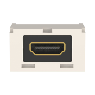 Módulo Acoplador HDMI 2.0, Hembra a Hembra Tipo-A, Categoría 2, Uso en 2 Puertos Mini-Com, Color Blanco Mate