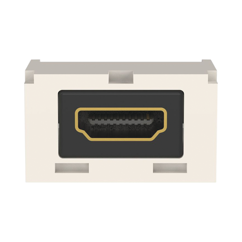 Módulo Acoplador HDMI 2.0, Hembra a Hembra Tipo-A, Categoría 2, Uso en 2 Puertos Mini-Com, Color Blanco Mate