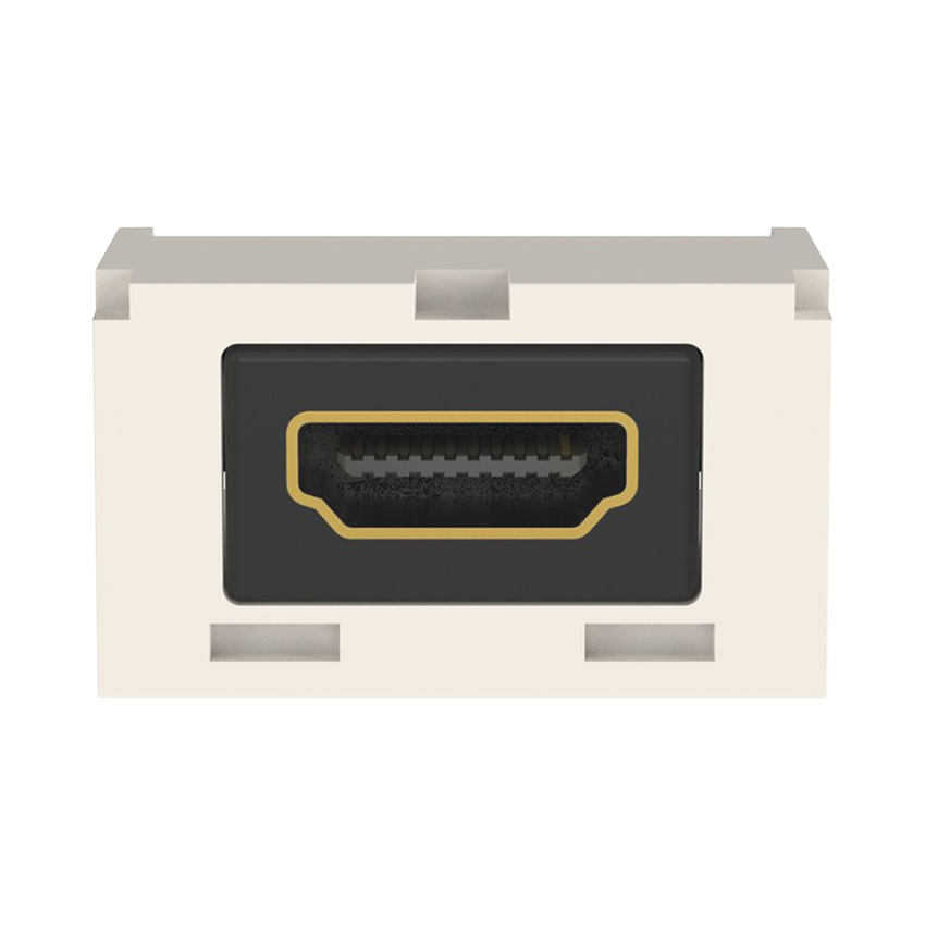 Módulo Acoplador HDMI 2.0, Hembra a Hembra Tipo-A, Categoría 2, Uso en 2 Puertos Mini-Com, Color Blanco Mate