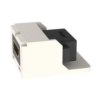 Módulo Acoplador HDMI 2.0, Hembra a Hembra Tipo-A, Categoría 2, Uso en 2 Puertos Mini-Com, Color Blanco Mate