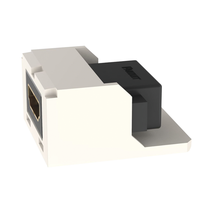 Módulo Acoplador HDMI 2.0, Hembra a Hembra Tipo-A, Categoría 2, Uso en 2 Puertos Mini-Com, Color Blanco Mate