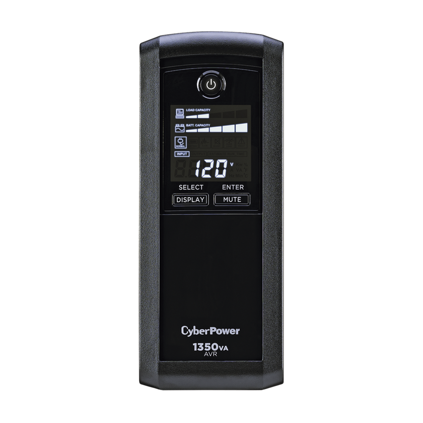 UPS de 1350 VA/815 W, Topología Línea Interactiva, Entrada 120 Vca NEMA 5-15P, Tipo Mini Torre, Con 10 Tomas NEMA 5-15R