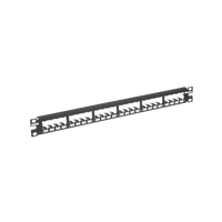 Panel de Parcheo Modular Mini-Com (Sin Conectores), Plano, Totalmente Blindado, de 24 Puertos, 1UR