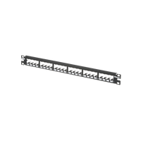 Panel de Parcheo Modular Mini-Com (Sin Conectores), Plano, Totalmente Blindado, de 24 Puertos, 1UR