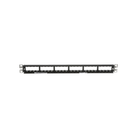 Panel de Parcheo Modular Mini-Com (Sin Conectores), Plano, Totalmente Blindado, de 24 Puertos, 1UR