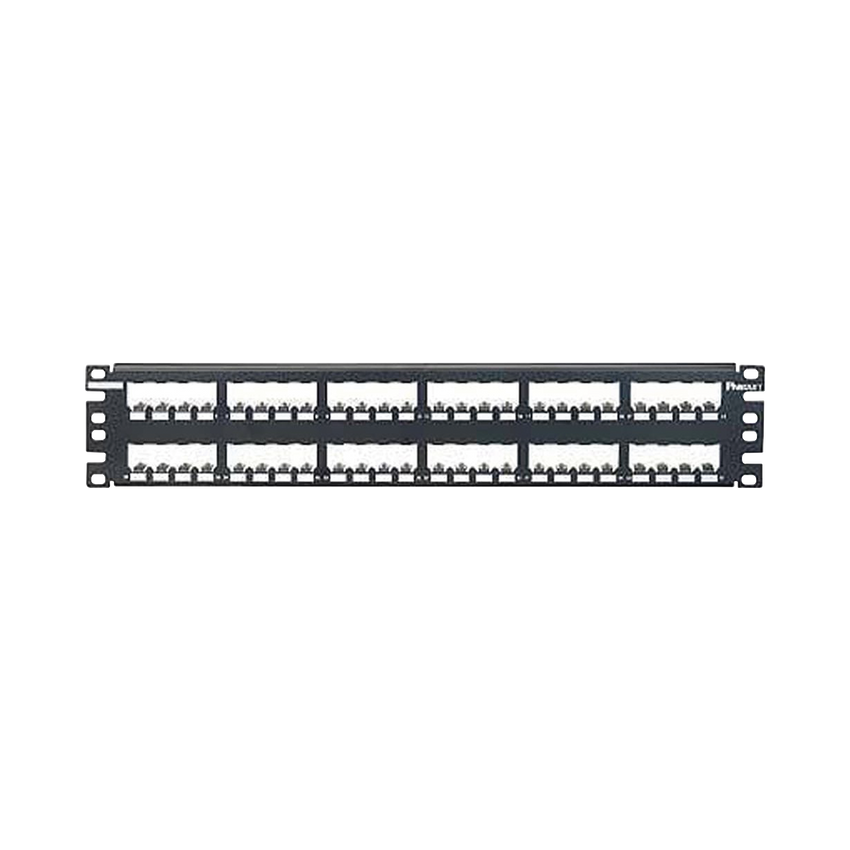 Panel de Parcheo Modular Mini-Com (Sin Conectores), Plano, Totalmente Blindado, de 48 puertos, 2UR