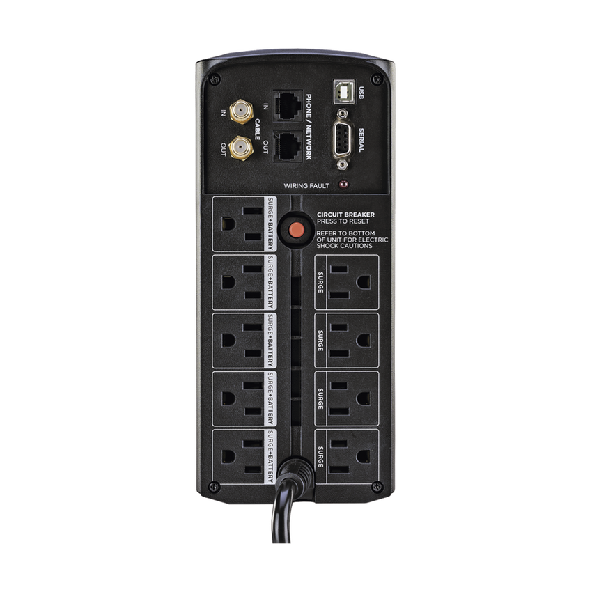 UPS de 850 VA/510 W, Topología Línea Interactiva, Entrada 120 Vca NEMA 5-15P, Tipo Mini Torre, Con 9 Tomas NEMA 5-15R